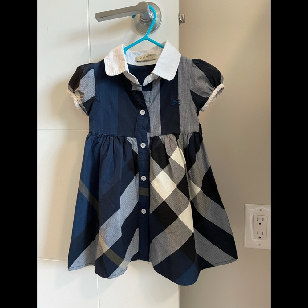 Burberry Kids Dress in Navy and White
